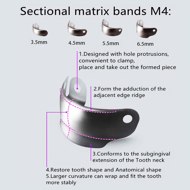 [Australia - AusPower] - 50PCS Dental Sectional Contoured Matrices Matrix Bands, M4 Dental Matrix Bands, Dental Matrix Bands for Dental Restorations (4.5mm, 2) 4.5mm 