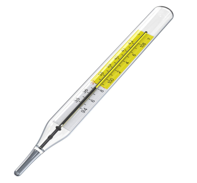 [Australia - AusPower] - 3 PK Glass Thermometers Mercury Free Clinic Thermometer Traditional Thermometer Dual Scale Mercury Free C&F 3PK 