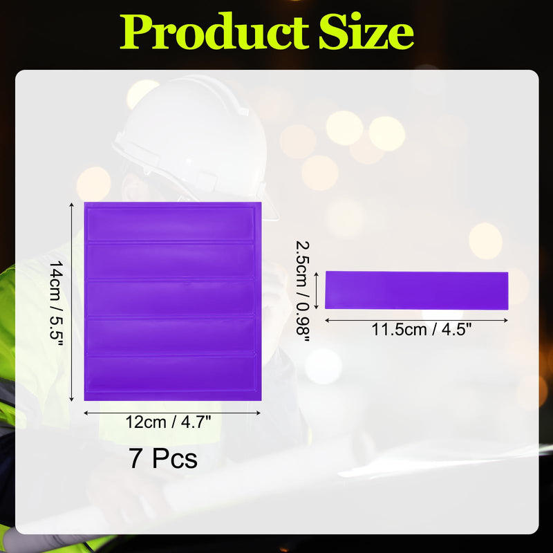 PATIKIL Hard Hat Reflective Stickers, (5 x 6 Inch, Purple) (7 Pcs), Retro Reflective Safety Tape Durable Adhesive Helmet Stickers, Suit for - Hard Hats/Helmets/Mailboxes