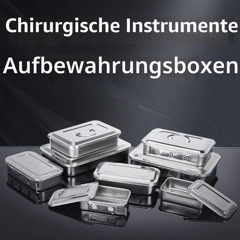 304 Stainless Steel Medical Sterilizer Box Surgical Instruments Storage Boxes for Professional Surgery, Veterinarians, Beauty Salon, Dentist Use (8 Inch (with Holes)
