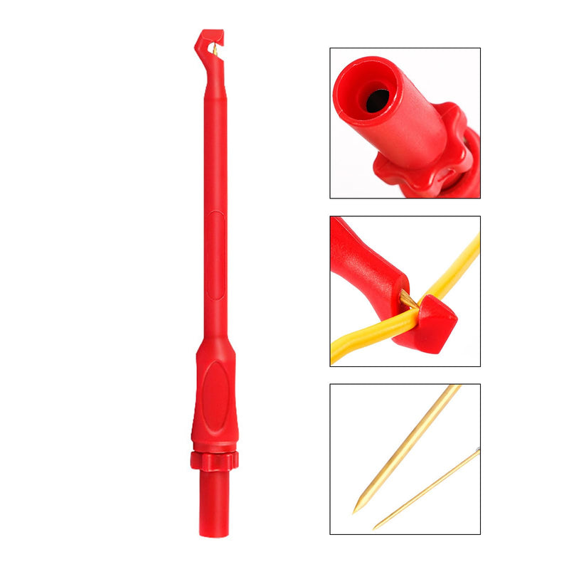 [Australia - AusPower] - Auto Repair Multimeter Test Lead Puncture Probe Wire Piercing Test Clips Tool Car Testing Tools 4mm Banana Plug Multimeter Tool, Red 