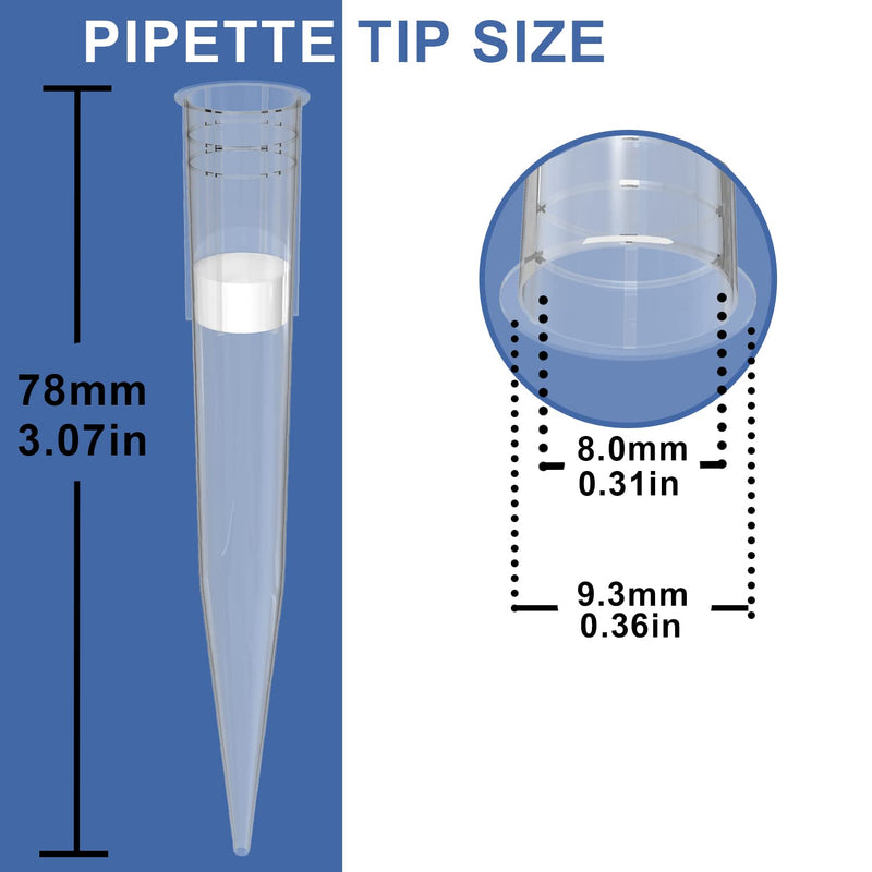 [Australia - AusPower] - ONiLAB Scientific Universal 1000ul Pipettor Tips Lab Transparent Liquid Pipettor Tips with Box Non-pyrogenic DNAse/RNAse Free Autoclavable 1 Rack 96 Tips (1000ul, 96) 