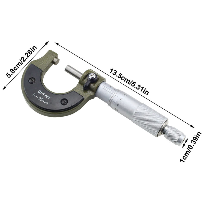 [Australia - AusPower] - ZDNT Outside Micrometer 0-25 mm Micrometer Screw 0.01 mm Resolution Micrometer Resolution Micrometer Metric Outside Micrometer Micrometer Micrometer 