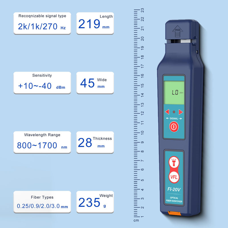 [Australia - AusPower] - Optical Fiber Traffic Identifier OFI FI-20V All-in-one Chuck Live with VFL LED Light 800nm-1700nm Detector Traffic Identifier Suitable for 0.25/0.9/2.0/3.0mm Small and Practical 