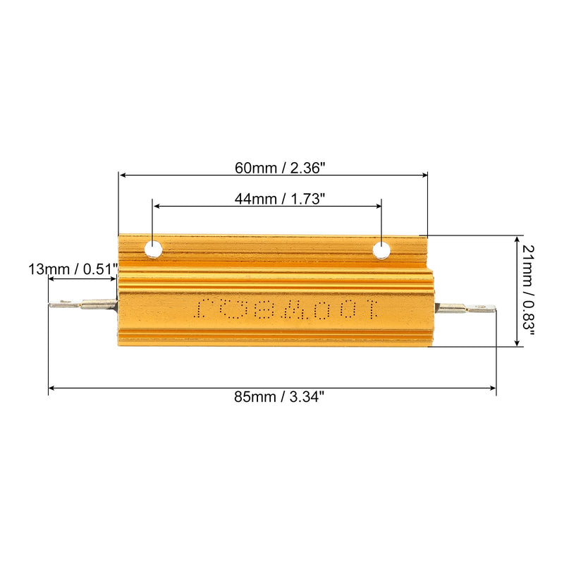 PATIKIL 100 W 8 Ohm Aluminum Housing Resistor with Screws Set of 4 Aluminum Housing Resistor Housing Case Wirewound Resistor Screw Connection Power Resistor Golden | Load resistor, 5% tolerance, power resistor, screw tap, wire resistor 8 ohms