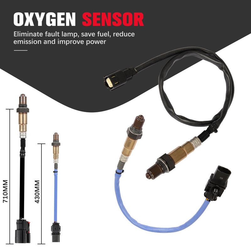 Oxygen Sensor Upstream Downstream O2 Sensor Set 2PCS Replacement for Ford Focus 2012 2013 2014 2.0L, for Fusion 2013-2014 1.6L, for Lincoln MKC 2015 2.3L 234-5113 234-4575 8F9Z-9F472-H CV6Z-9G444-A