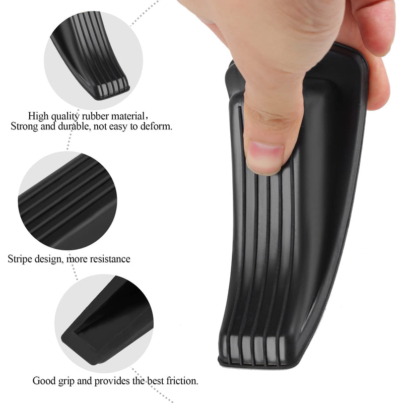 [Australia - AusPower] - 4 Pack Door Stoppers for Bottom of Door, Door Stops, Rubber Door Stopper Wedge, Sturdy Stackable Door Stops for Floor Black 4Pack 