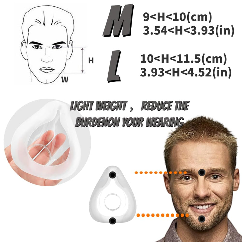 [Australia - AusPower] - Gbbazu Reusable Nose Pillow Accessories with Headgear, Frame, Tube and Nose Pillow, Universal Full Face Silicone Mask Assembly for Improvement (S) S 