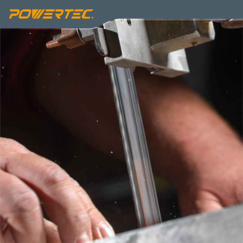 [Australia - AusPower] - POWERTEC 62 Inch Bandsaw Blades, 1/8" x 14 TPI Band Saw Blades for Wen, Ryobi, Grizzly, Skil, Sears Craftsman and POWERTEC 9" Band Saw for Woodworking, 2 Pack (13132-P2) 62" Carbon Steel Blade 