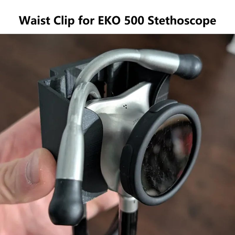 [Australia - AusPower] - TEYOUYI Waist Clip for EKO 500 Stethoscope Accessory for EKO 500 Clip Holder Attachment for Medical Device Doctor Nurse Waistband Black 