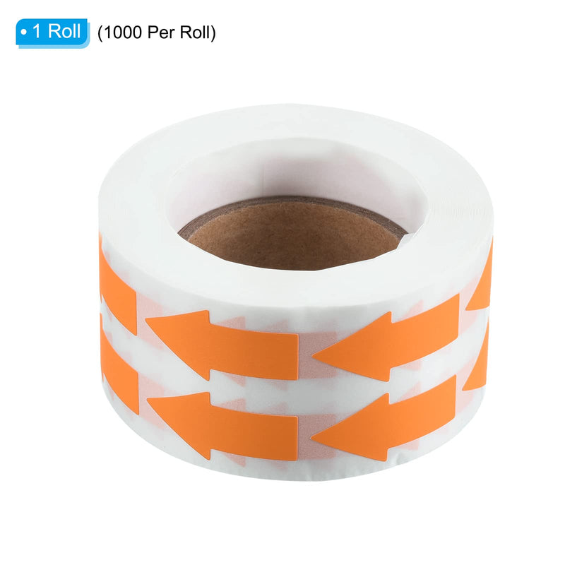 PATIKIL Arrow Sticker 1.2x0.6", 1000 Pcs Adhesive Color Coding Decal for Gas Flow Direction Inspection Defect Marking, Bright Orange