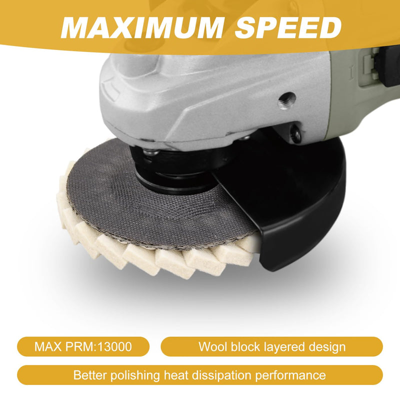 Wool Felt Flap Polishing Disc - Wool Felt Flap Discs Polishing Wheel, 6 PCS 4.5 Inch Wool Polishing Wheel for Angle Grinder,Car Wax 4.5IN6