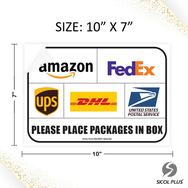 [Australia - AusPower] - Package Delivery Signs (02 pack) Package Delivery Stickers size 10 x 7 Inches Over Lamination Delivery Signs for Packages 