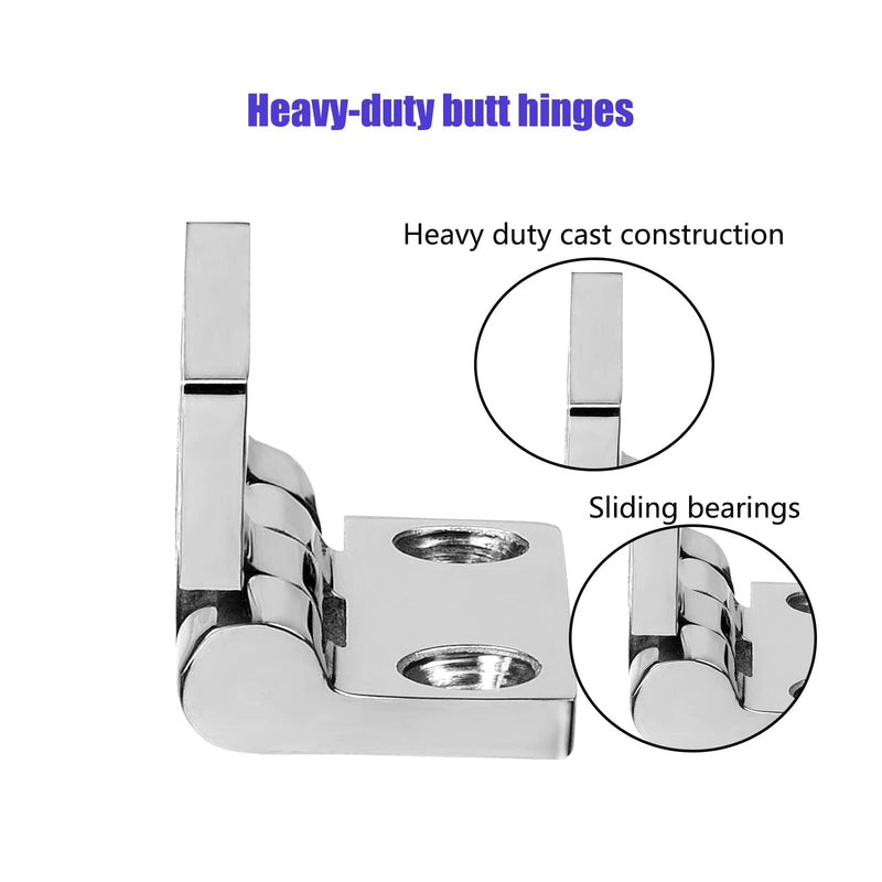 Heavy Duty Boat Hinges Stainless Steel Marine Grade, 1.5 inch x 1.5 inch (38mm X 38 mm), No Noise, 316 Stainless Steel with Screws (6 PCS) 1.5 x 1.5 inch(6 PCS)