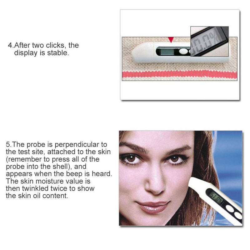 [Australia - AusPower] - Digital Skin Moisture Detector, Skin Analyzer USB Facial Moisture Meter Skin Facial Skin Tester Digital Skin Detector Pen Portable Digital Skin Detector Pen for Home Beauty Salon 