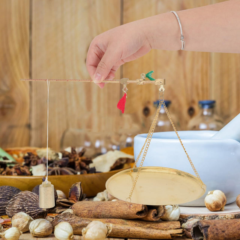 [Australia - AusPower] - BESTOYARD Mini Vintage Copper Scale Handheld Gram Scale 500G Capacity Portable Traditional Chinese Medicine for Herbs Tea Jewelry Dried Fruits 