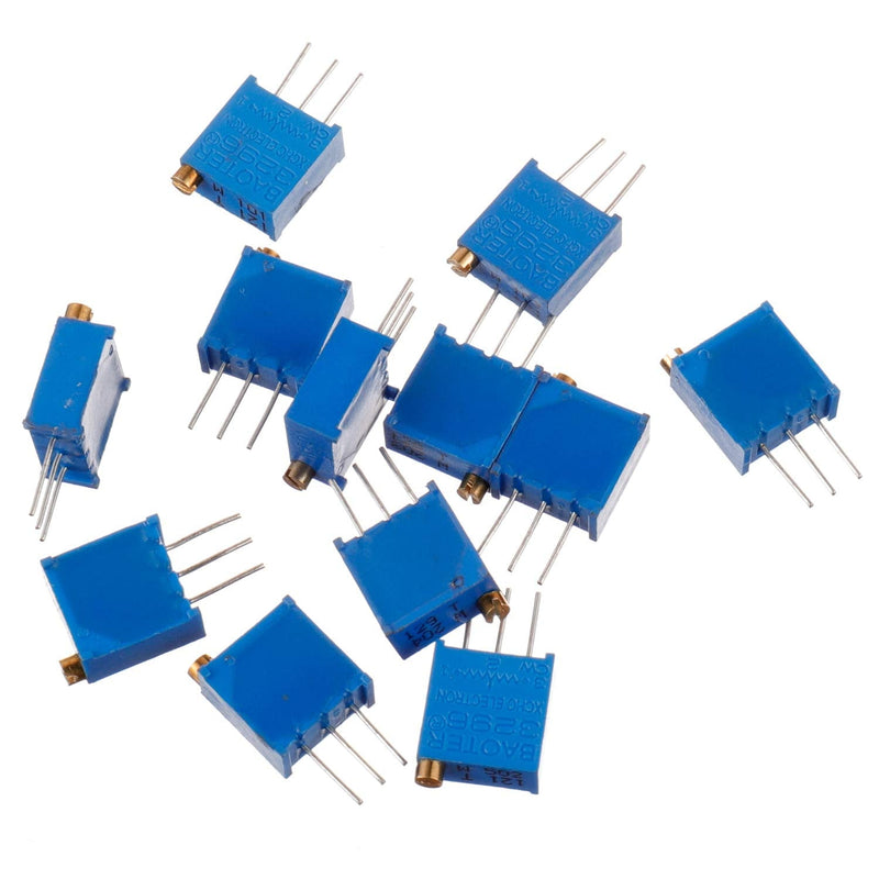 [Australia - AusPower] - BOJACK 12 Values 60 pcs Variable Resistor 100 to 500K ohm 3296W Multiturn Trimmer Potentiometer Assortment Kit 