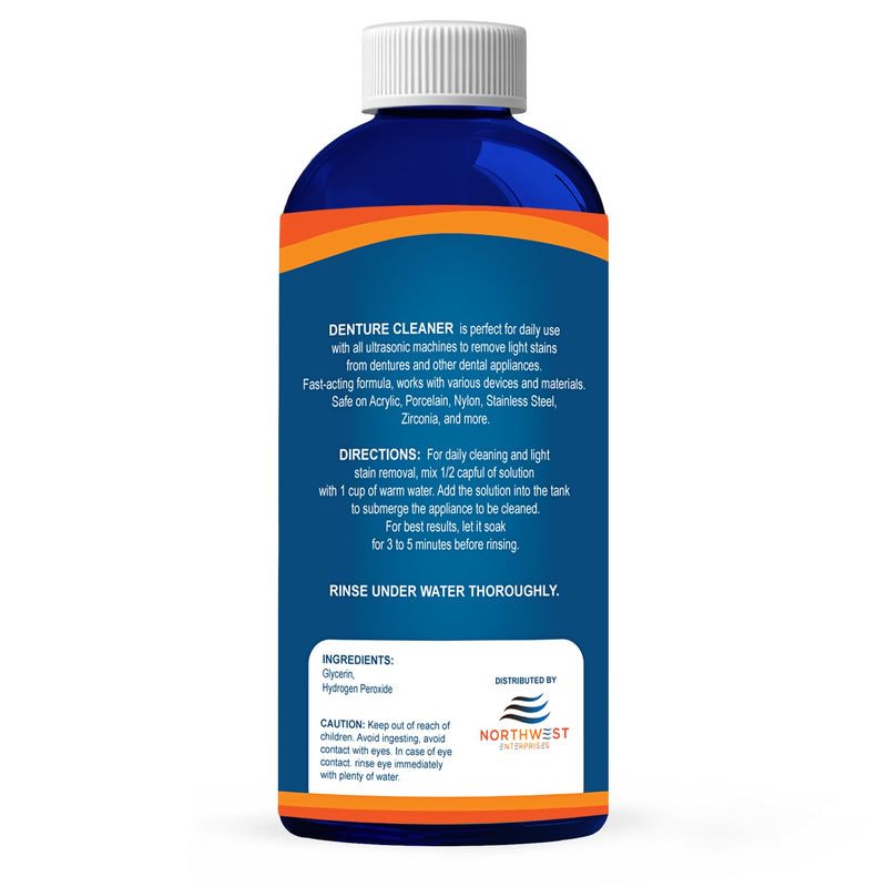 [Australia - AusPower] - Ultrasonic Denture Cleaner - Denture Cleaner for All Types of Dentures - Denture Cleaning Solution Removes Stains, Plaque, Grime, and Build-up (8 Ounces) 8 Ounces 