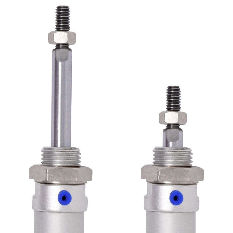[Australia - AusPower] - Air Cylinder 16mm Bore 75mm Stroke, Mini Air Pneumatic Cylinder Double Action Single Rod Pneumatic Air Cylinders with Y Connector & 4 Pcs Pneumatic Quick Fitting (MAL16x75) 