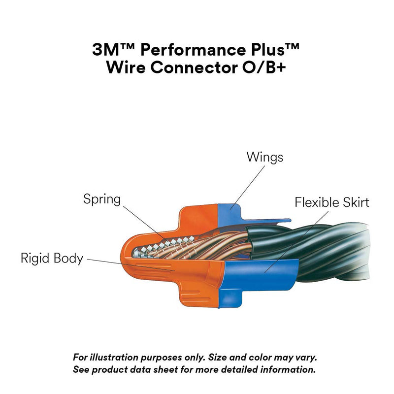[Australia - AusPower] - 3M(TM) 3M Performance Plus Wire Connector O/B+Pouch, 100/POUCH, 100 units, Orange/Blue Pack of 100 