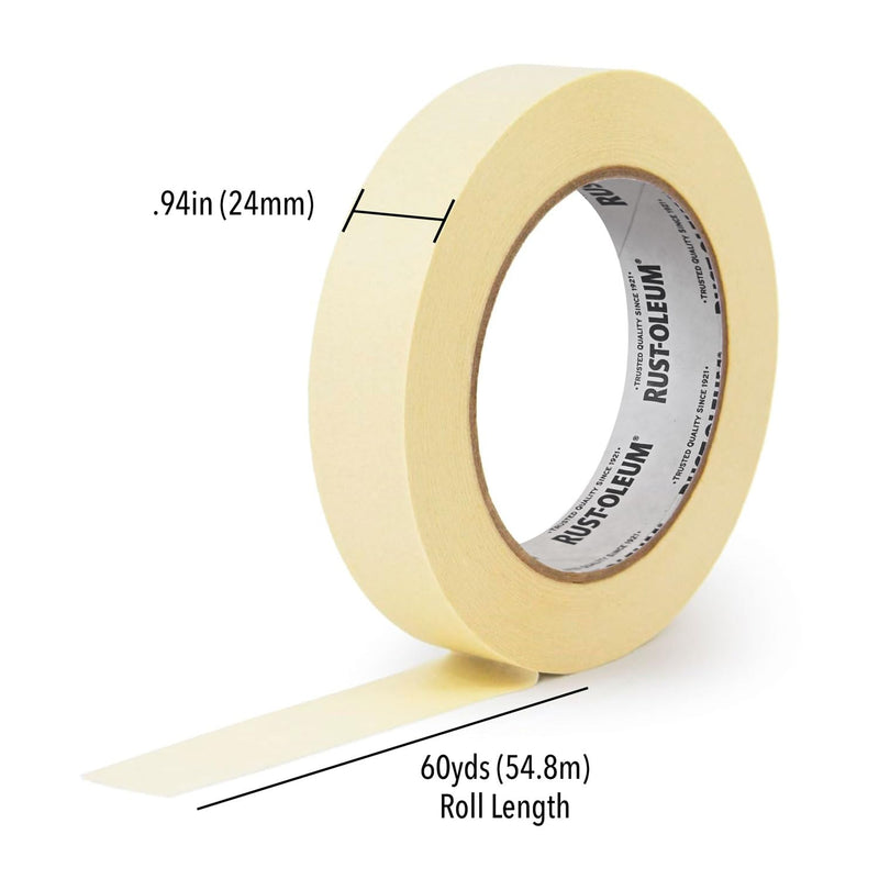 Rust-Oleum General Purpose Multi-Surface Adhesive Masking Tape, Adheres Securely and Removes Easily, 0.94" x 60yd, Single Roll Beige