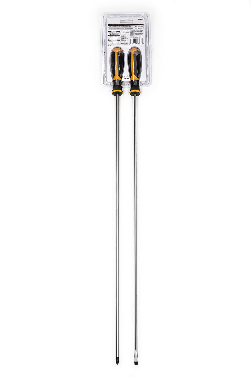 GEARWRENCH 2 Pc. Phillips/Slotted Dual Material Screwdriver Set - 80068H 2 Pc. Slotted/Phillips New Version