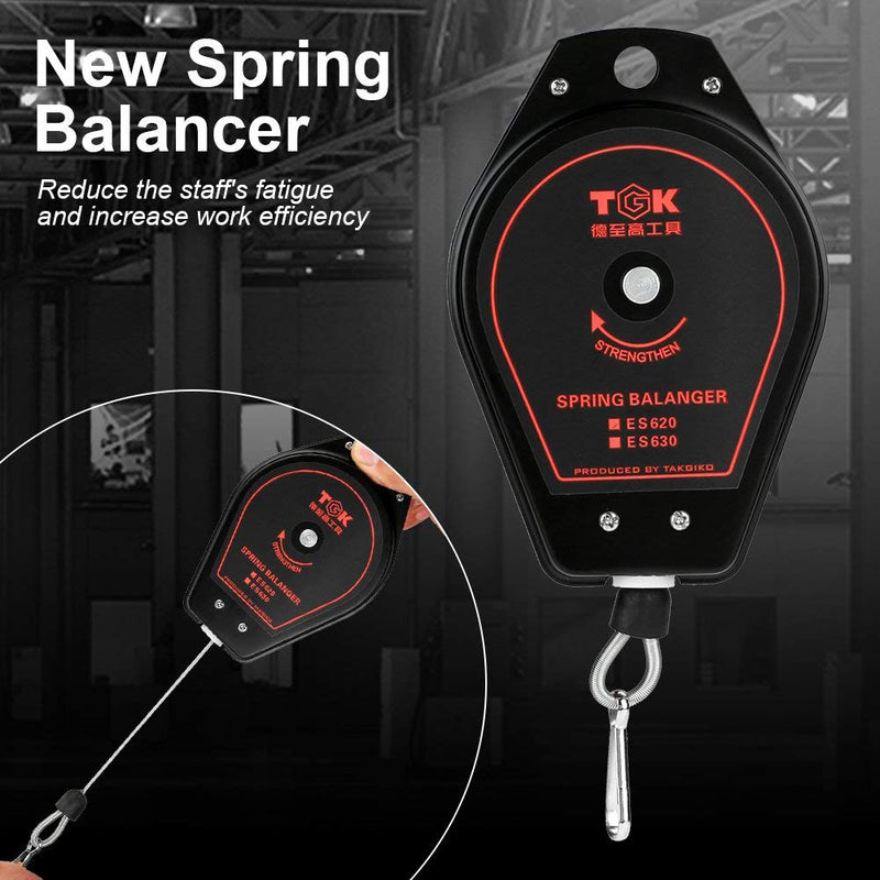 [Australia - AusPower] - Retractable Spring Balancer Holder Hanging Capacity 0.6 ~ 2.0 kg ES620 Balancer Spring Pull (Black) 