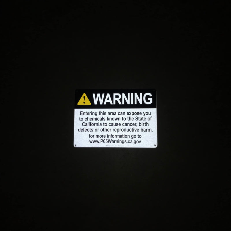 TRADESAFE Prop 65 Cancer and Reproductive Harm Warning Signs, Quick Install Aluminum Safety Sign, Light Reflective, UV-Resistant, Waterproof Signs for Business, 14” X 10” Proposition 65 Sign