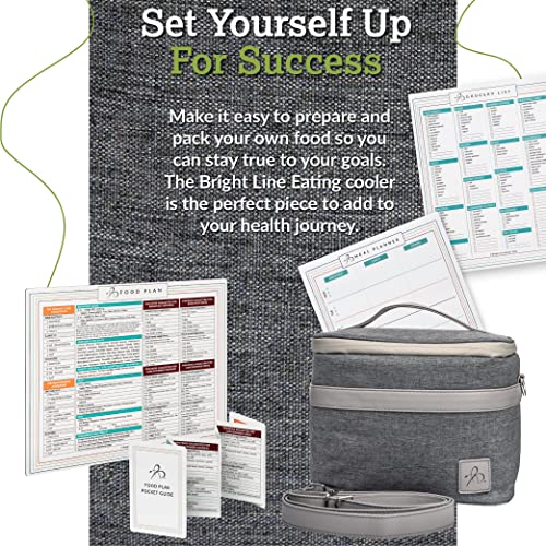Bright Line Eating 6-Can Insulated Cooler Bag — PEVA Foam Lining Lunch Bag for Men & Women — Soft Cooler Bag w/Pockets & Removable Shoulder Strap — Travel Cooler Bag for Camping & Beach (Grey) Gray