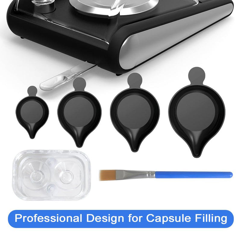 [Australia - AusPower] - Milligram Scale with Capsule Filling Tool Kit, Only for Size 0, Powder Pans, mg Scale for Powder Medicine, 50g by 0.001g, 6 Weighing Units, Calibration Weight, Scoops, Tweezers Included 