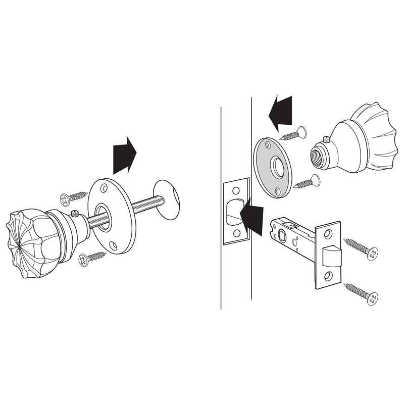 Prime-Line E 28325 Passage Door Latch Set, Glass Knob, Satin Nickel | Vintage, Latch Bolt, Single Pack