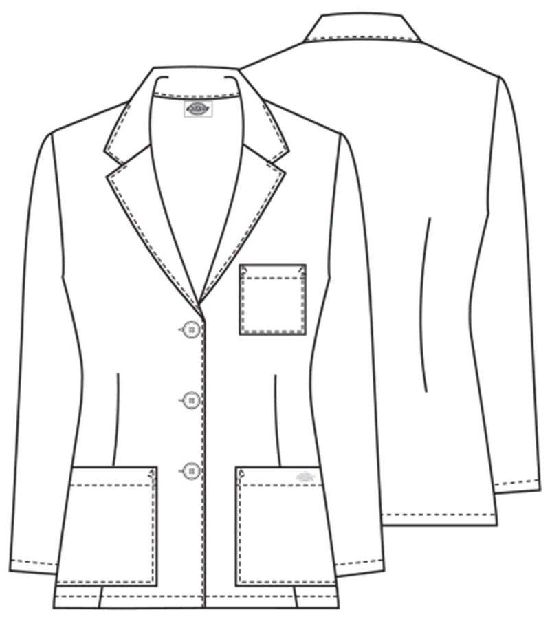 Dickies Womens Lab Coat 28", Consultation Lab Coat for Women, 3 Pockets - 84401 Medium White