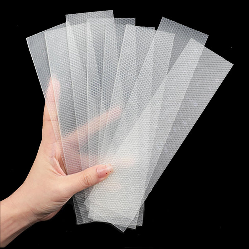 Maylanny Rubber Grip Tape Strips, 7.9 x 2 Ultra-Thin Strong Adhesive Non-Slip Strips for Indoor & Outdoor Use - Customizable, Versatile, and Comfortable Anti-Slip Solution (Clear, 8 PCS) 7.9" x 2" Clear