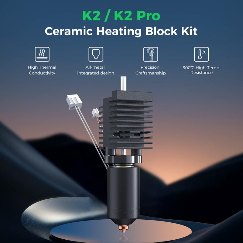 Creality Official K2/K2 Pro Ceramic Heating Block Hotend Kit, Unicorn Quick Swap Nozzle Kit, 300°C High Temperature Resistant, All-Metal Integrated Design Kit for Creality K2 and K2 Pro 3D Printers