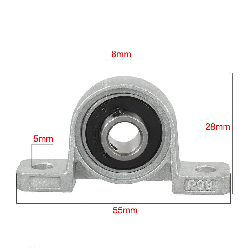 [Australia - AusPower] - uxcell 4pcs KP08 8mm Bore Zinc Alloy Inner Ball Mounted Pillow Block Insert Bearing 