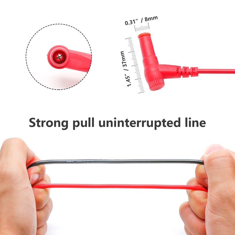 [Australia - AusPower] - 2 Pairs Multimeter Test Leads Banana Plug, Digital Multimeter Probes Voltmeter Test Probe 20A 1000V 