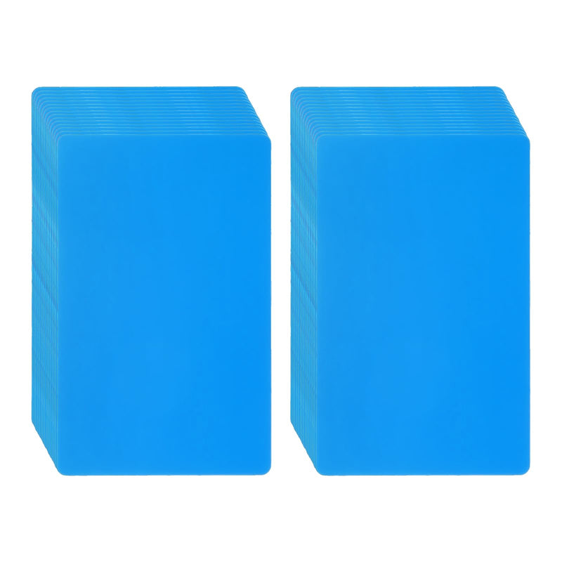 PATIKIL Metal Business Card 0.21mm Thick 3.4x2.1 Inch, 200 Pcs Anodized Aluminum Blank Laser Engraving Cards with Cable Ties for Multipurpose House Office, Navy Blue