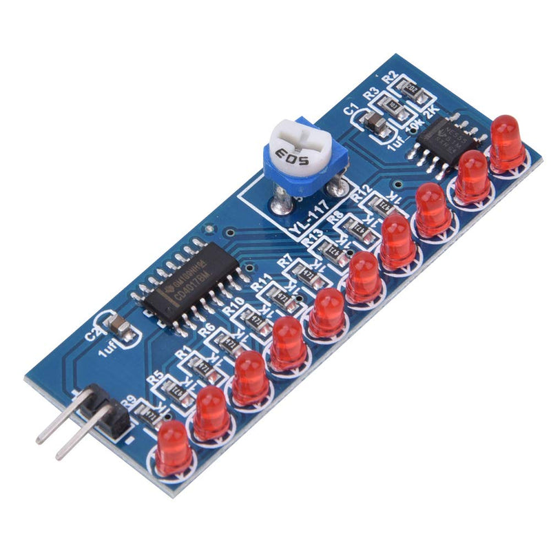 Running Light Module, DIY Electronic Kit, Suit Module Portable Red Learning 2 Pieces Ne555 + CD4017 LED Chaser Water Flowing Light Module DIY Kit Electronic Circuit