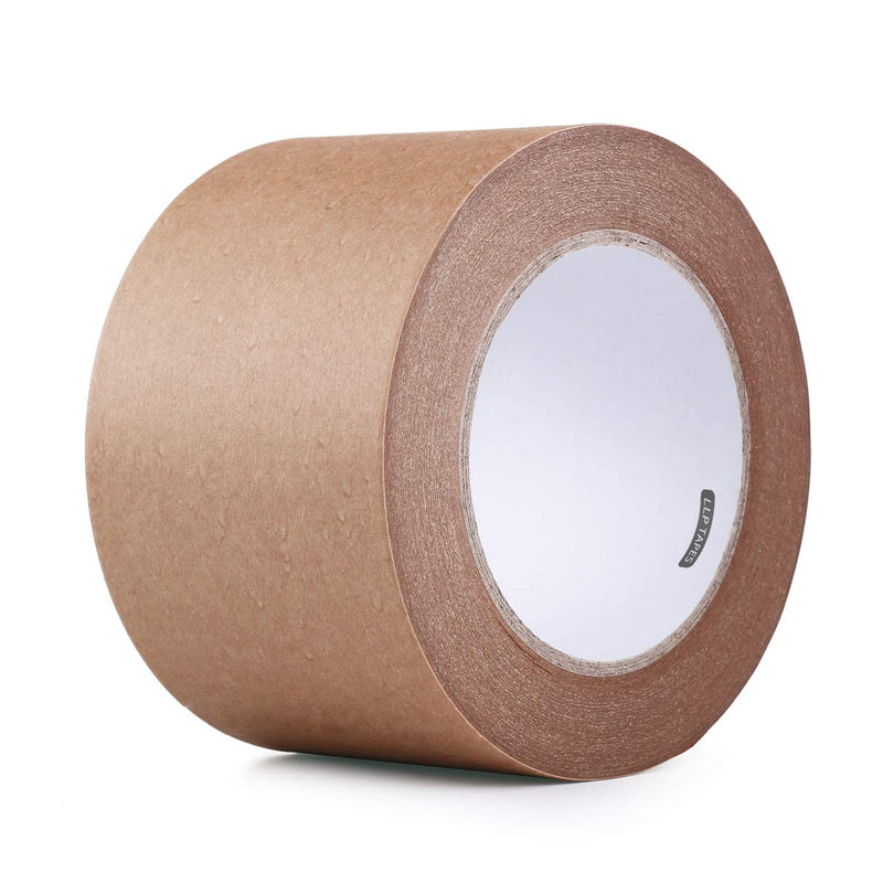 LLPT Recyclable Kraft Gummed Tape 1 Pack 3" x 165Ft Carton Sealing Tape | Tearable & Writable, Strong Adhesive, RoHS Recyclable For Shipping, Carton, Photo Frame Sealing, Fits Cardboard, Wood, Metal 1 Pack 3" x 165 Ft