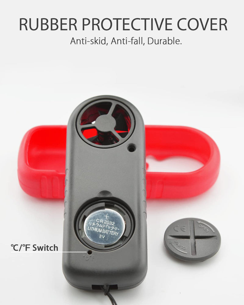 [Australia - AusPower] - Wintact Anemometer Handheld Wind Speed Meter Digital Air Temperature Anemometer HVAC Velometer Wind Speed Meter Thermometer 