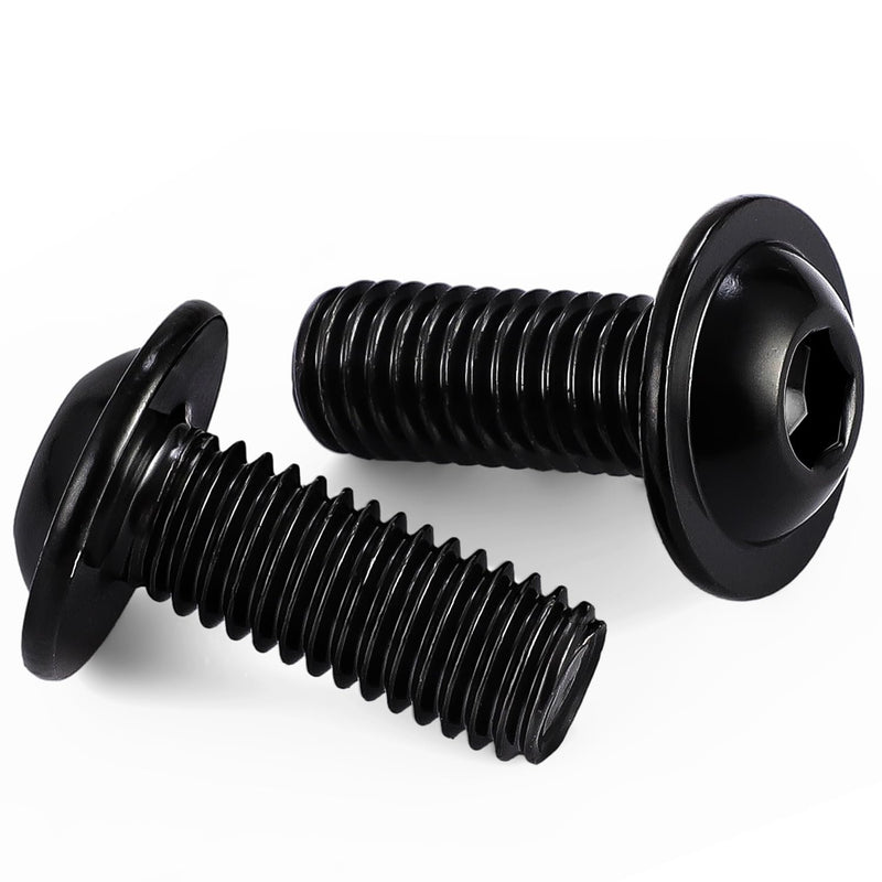 [Australia - AusPower] - M5-0.8 x 20mm Flanged Button Head Socket Cap Screw Bolts, Allen Socket Drive, Black Oxide Stainless Steel 304, Quantity 50 M5-0.8 × 20mm 