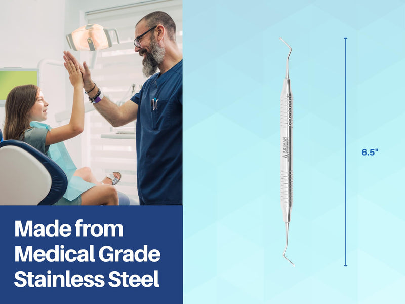 [Australia - AusPower] - Dental Excavator Double Ended1.5 and 2 mm Set of 3 Restorative Endodontic Tool Slip Resistant Handle Artman Instruments 