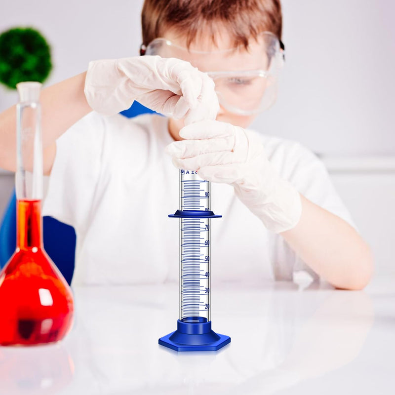 Thick Glass Graduated Cylinder Measuring Liquid Lab Cylinders with Anti-falling Plastic Base and Bumper Guard (glass, 1000ML)