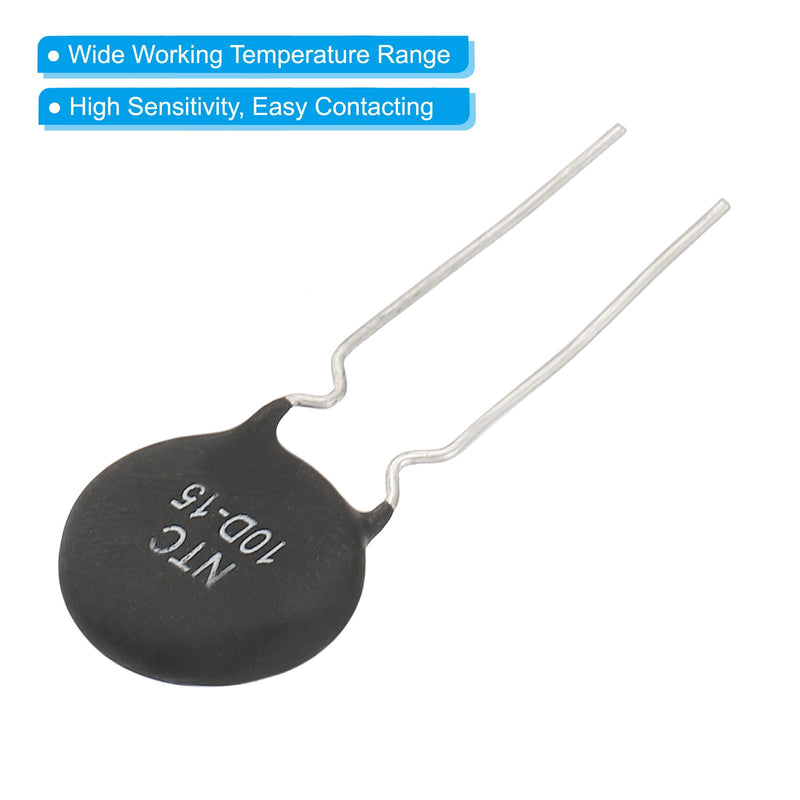 [Australia - AusPower] - PATIKIL NTC Thermistors Resistors 10 Pieces 10 Ohm NTC10D-15 Highly Sensitive Current Limiter Temperature Sensor for Measuring Temperature Black 