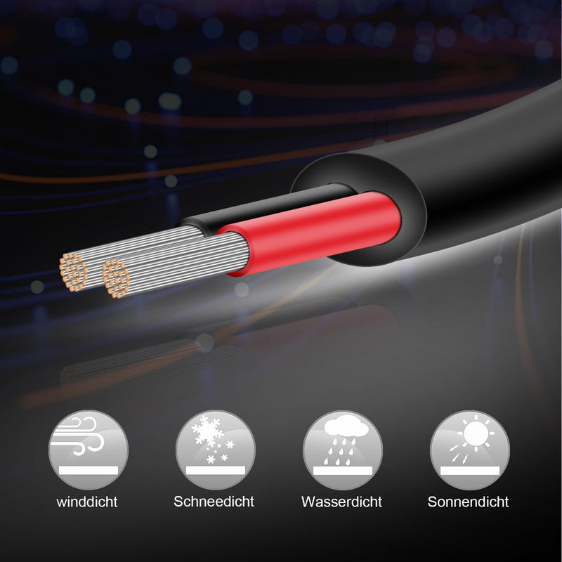 iGreely 2 x 0.75 mm² Car Cable 10 m Round 12 V 2 Core Cable Flexible Tinned Copper Cable for Trucks/Trailers 2 x 0.75 mm2-10 m