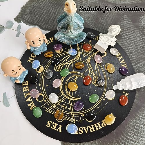 ZHIYUXI 30 pcs Crystals Bulk Wholesale Crystals Set Crystals and Stones Gemstones Thumb Pocket Oval Palm Stone Reiki Energy Balance Meditation Room Decor