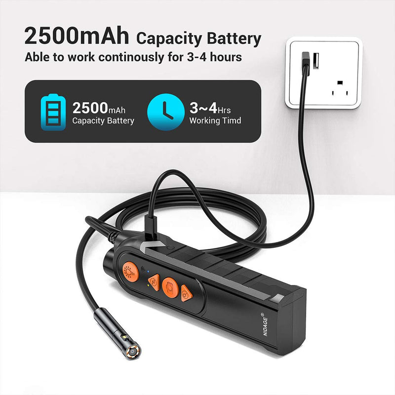 [Australia - AusPower] - 0.197inch Dual Lens Wireless Endoscope Camera, NIDAGE 5.0mm Ultra-Slim Automotive Inspection Camera with 7 LEDs, 1080P Dual Lens Borescope Waterproof for Android & iOS Smartphone Tablet(5FT) 5FT 