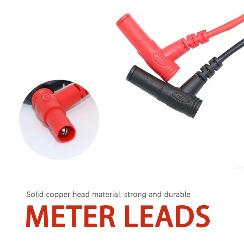 [Australia - AusPower] - Multimeter Test Leads Set, Red and Black, Silicone Insulated, Banana Plug to Alligator Clips 