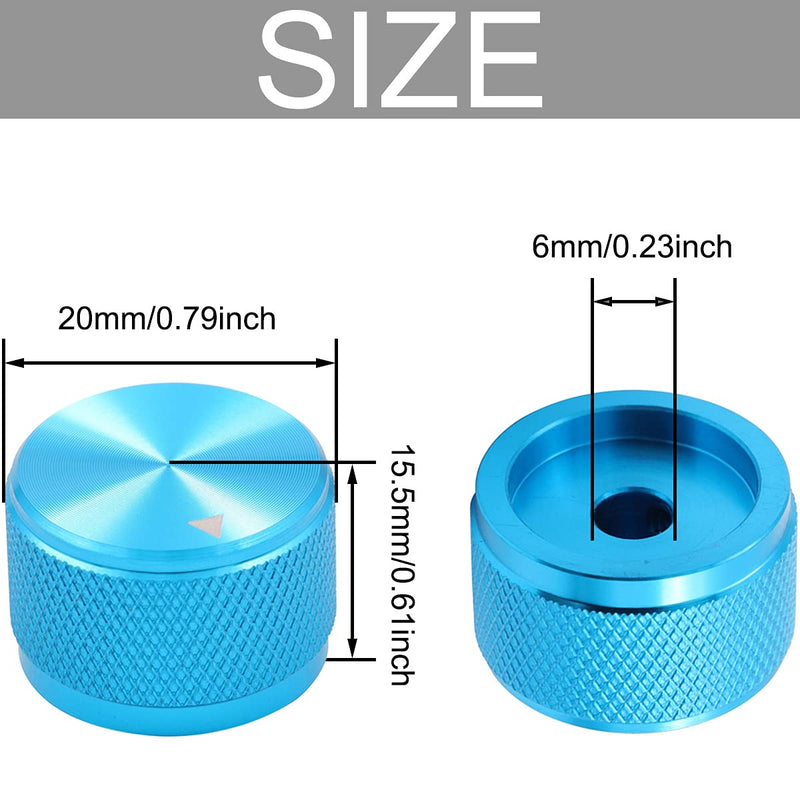 [Australia - AusPower] - Xiatiaosann 4 Pcs Aluminum Electronic Potentiometer Rotary Knobs for Volume Control Audio Electric Guitar Control Switch Knob 20mm x 15.5mm Blue 