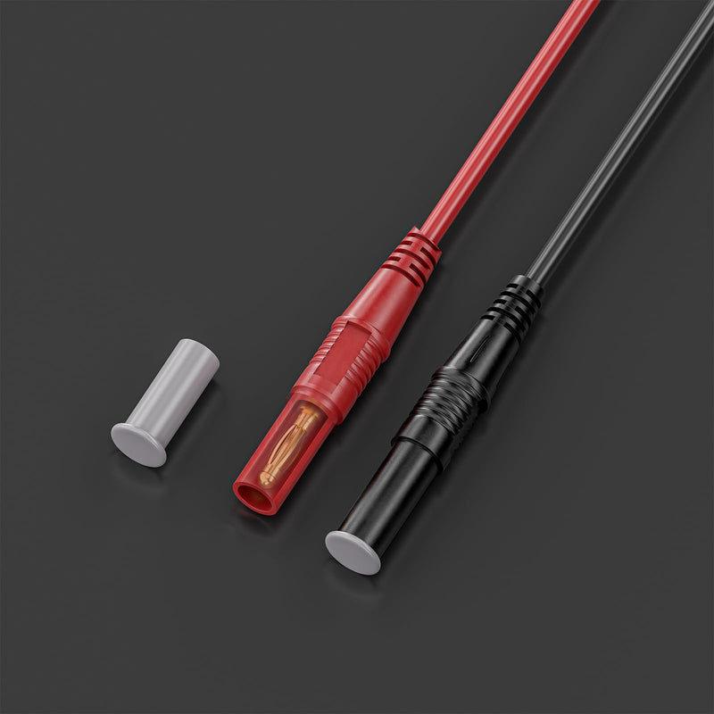 [Australia - AusPower] - Goupchn LCR Meter Test Leads Terminal Kelvin Clips Cable Wires to 4mm Safety Banana Plugs 1.2m/3.94ft for DMM Safety Banana Plug to Alligator Clip 